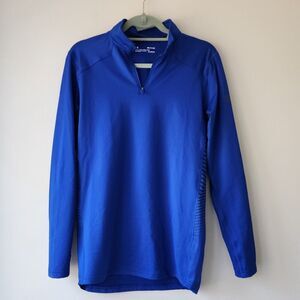 Men's Under Armour ColdGear Quarter Zip Shirt | Small | Blue Long Sleeve Stretch